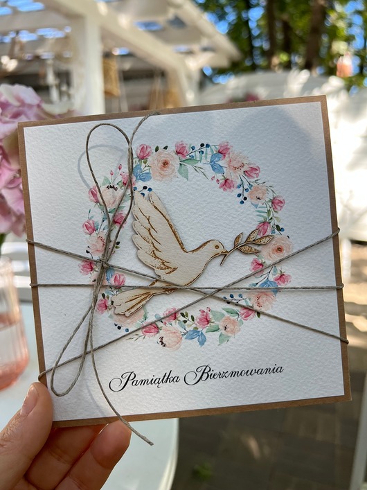 kartki scrapbooking Pamiątka bierzmowania - kartka na bierzmowanie z życzeniami