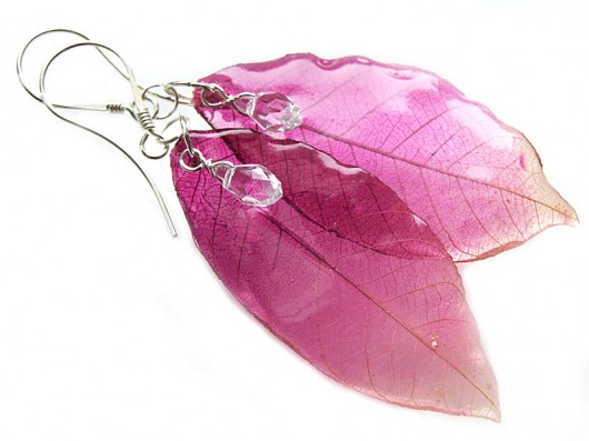 Tajemniczy Ogród - Naturalne Liście i kryształ Swarovski Theopanu