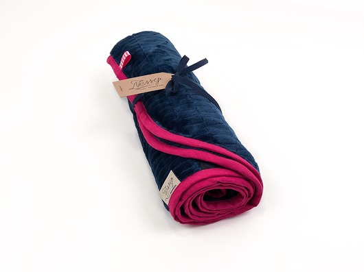 kocyki, kołderki, pościel dla dzieci Kocyk FloppyLove Navy Blue & PinkTags