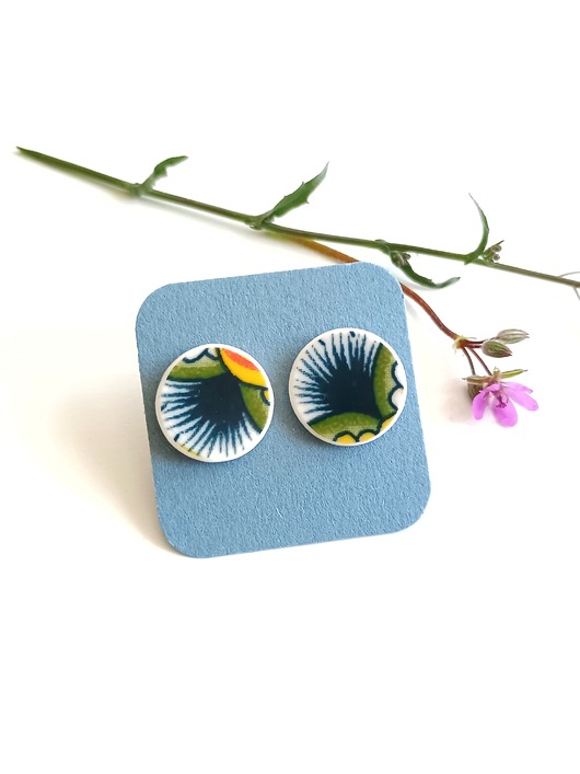 kolczyki ceramiczne Kolczyki ceramiczne w orientalne wzory