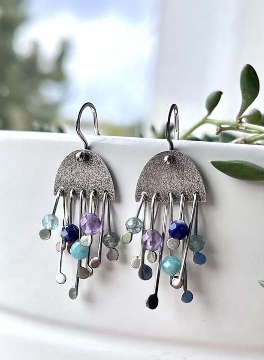 kolczyki srebrne SUVI - srebro i kamienie