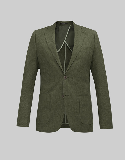 marynarki męskie Męska marynarka casual almese zielony slim fit