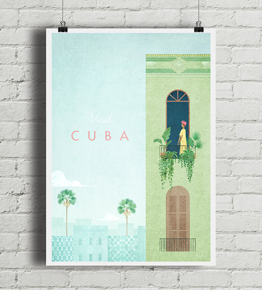 Hawana - Kuba - vintage plakat art giclee minimalmill