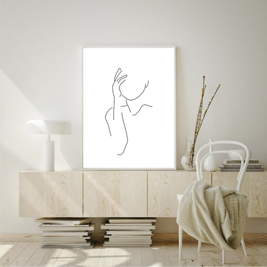 plakaty PLAKAT z kobietą, szkic, twarz kobiety, rysunek