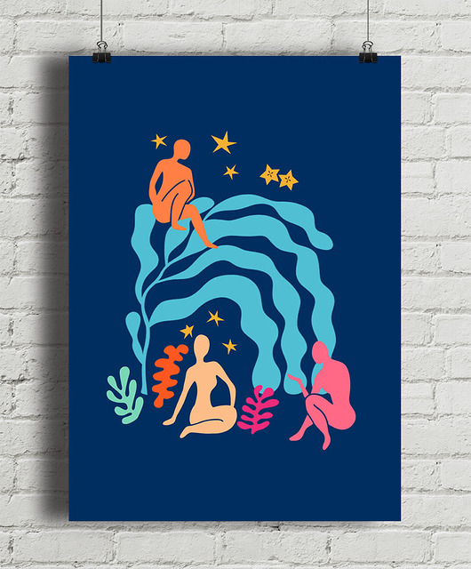 plakaty Nocny ogród - plakat fine art