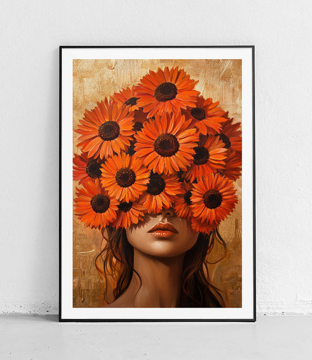 plakaty Plakat Pomarańczowe kwiaty energii