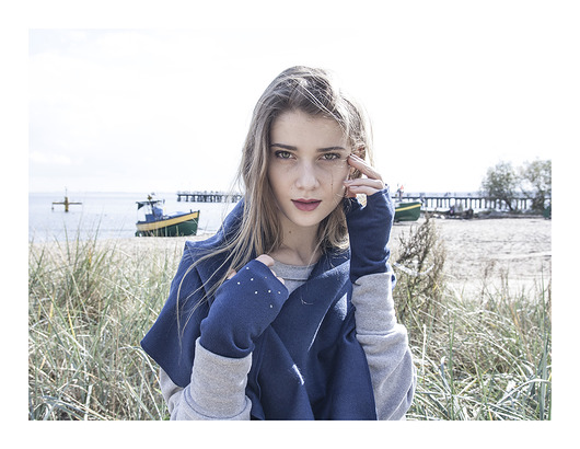 rękawiczki damskie Blue jeans cashmere/crystal gloves