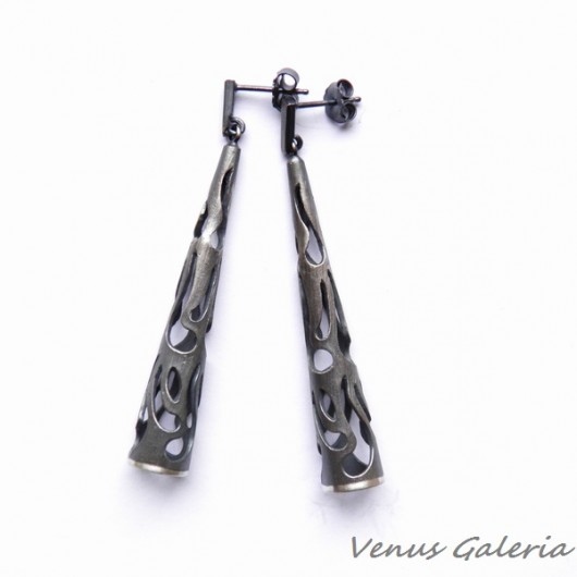 Kolczyki srebrne - Ażurowe stożki VENUS GALERIA