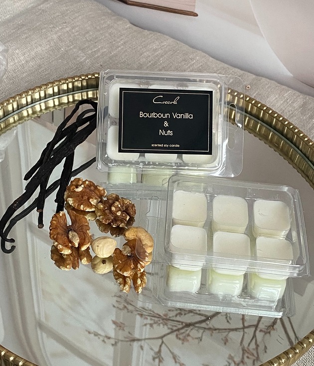 świeczniki i świece Bourbon Vanilla & Nuts- wosk sojowy do kominka 66g (wybierz zapach)