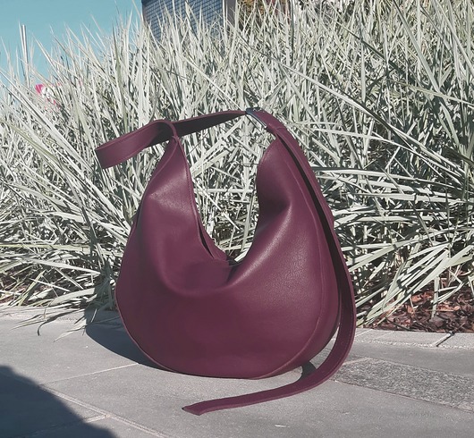 torby na ramię Bordowa skórzana torba