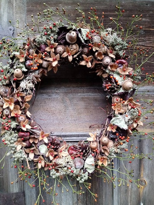 wianki Wianek jesienny na drzwi stół