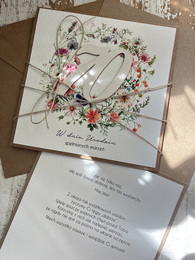 kartki scrapbooking Wyjątkowa ręcznie robiona kartka na 70 urodziny