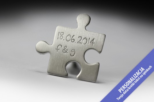 Personalizowane srebrne spinki PUZZLE FeinFein