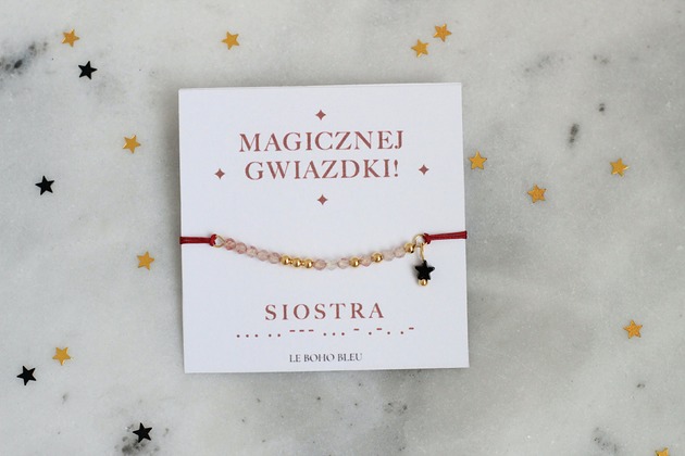 bransoletki na sznurku SIOSTRA - Magicznej Gwiazdki - Alfabet Morse'a - Bransoletka