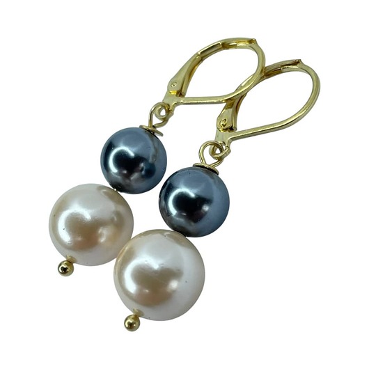 kolczyki pozłacane Pozłacane kolczyki z perłami Seashell