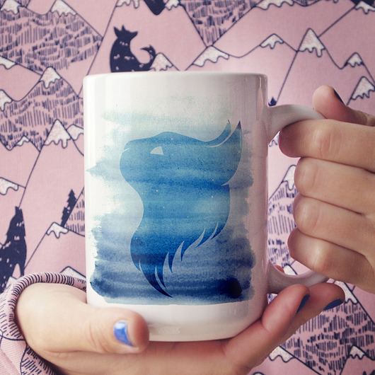 Kot niebieski kubek 450ml ONE MUG A DAY