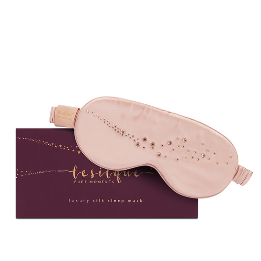 opaski na oczy LE SILQUE Opaska na oczy z jedwabiu z kryształkami - ROSE GOLD