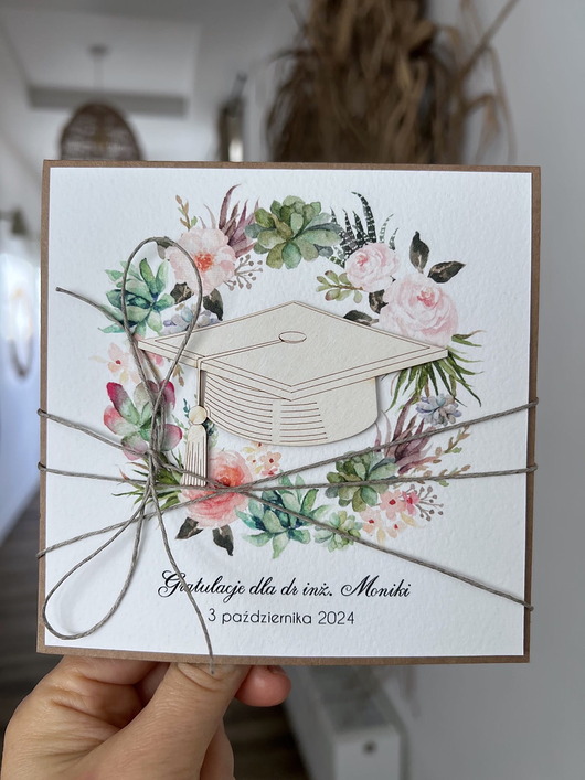 kartki scrapbooking Personalizowana ręcznie robiona kartka gratulacje z okazji uzyskania absoluto