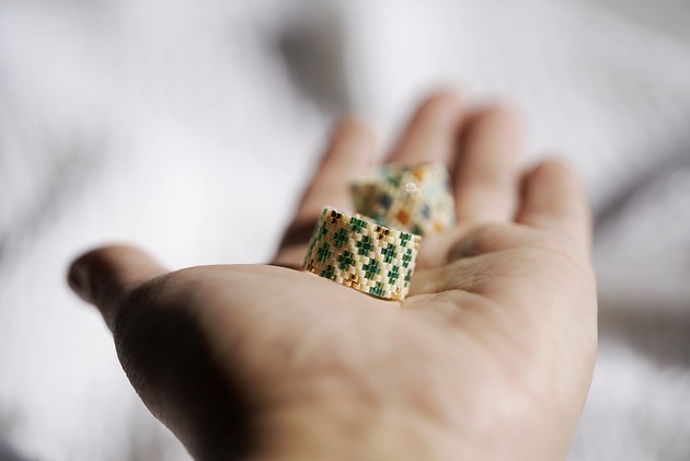 pierścionki - różne Pierścionek Beadingowy Fragile Green