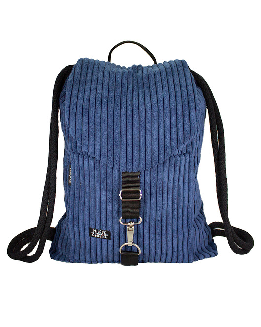 Plecak granatowy sztruks sacky bag