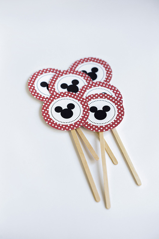 akcesoria dziecięce - różne Pikery do babeczek MYSZKA MICKEY 6 szt