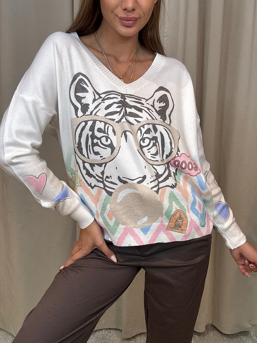 swetry damskie  Sweter Tigre Beige