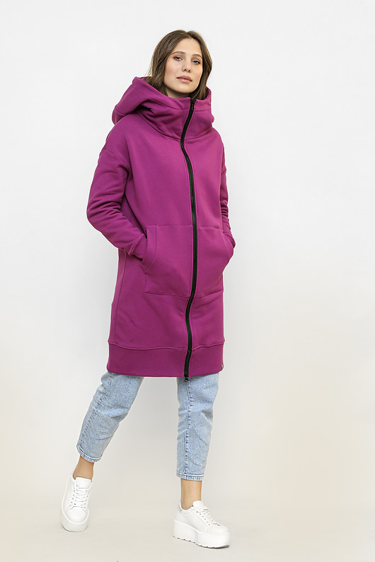 bluza z kapturem damska Bluza z kapturem Delfina fuksjowa