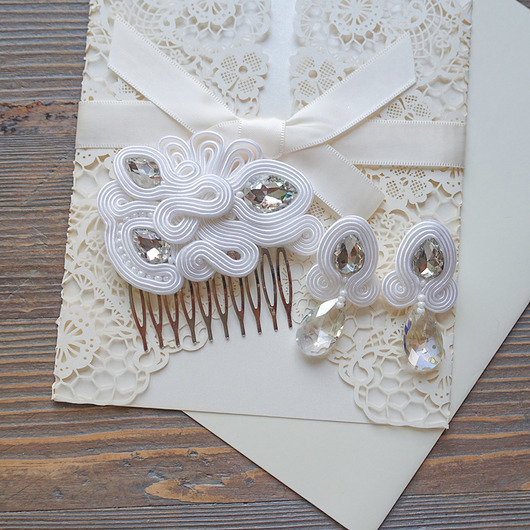 Vivienne- ślubny komplet soutache Mró Soutache