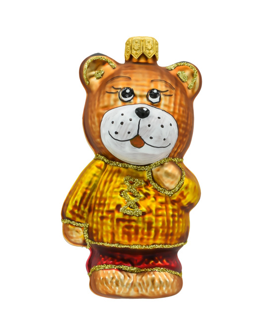 ozdoby choinkowe Bombka choinkowa: Miś w sweterku: złoty