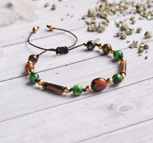 bransoletki z kamieni naturalnych Amulet - JESIEŃ II - bawole oko, tygrysie oko