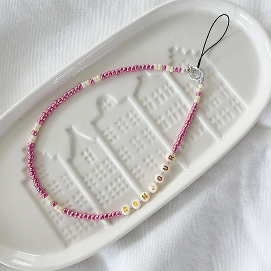 breloki Charms do telefonu BONJOUR sparkle pink