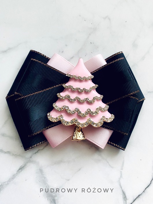 broszki Modowa Brosza z Choinką Pudrowy róż Mikołajki Święta