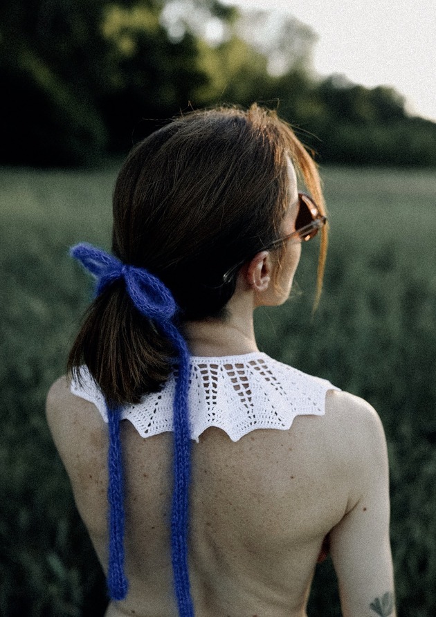 czapki damskie Choker z moheru i jedwabiu wielozadaniowy