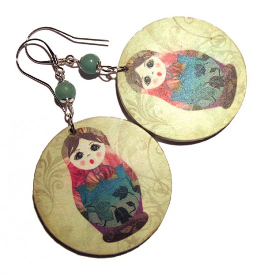 folk koła drewniane decoupage Love Life and Forest
