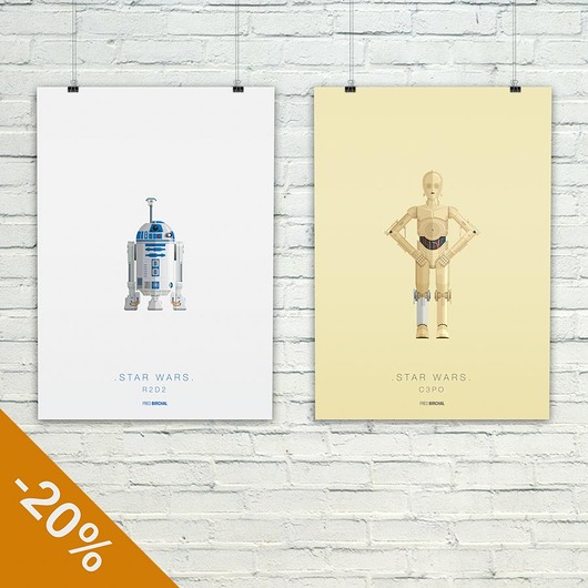 Star Wars - R2D2 i C3PO - plakaty minimalmill