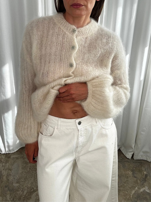 kardigany damskie Kardigan mohair ecru