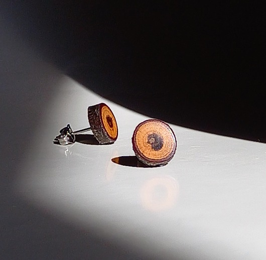 kolczyki drewniane Drewniane kolczyki sztyfty