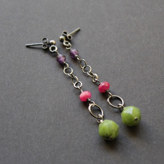 kolczyki z kamieniami Kolczyki papugi