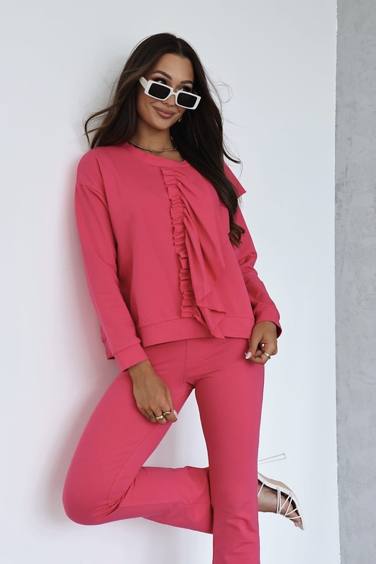 komplety damskie Komplet bawełniany- falbana