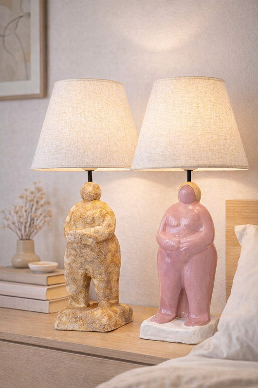 lampy stołowe Lampa stołowa SHE  Rosebody, lampa do sypialnu, różowa