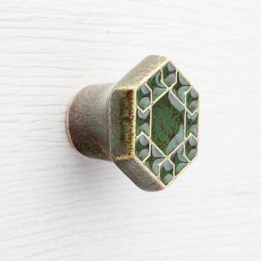 gałki do mebli Gałka do mebli zielono-brazowa, wz.6