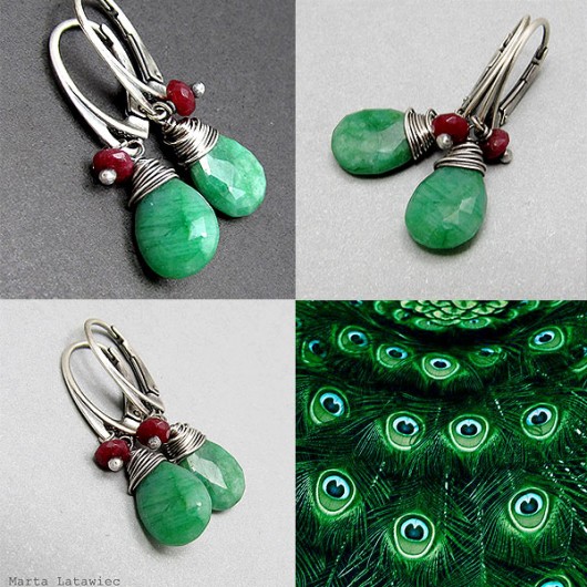 Kolczyki >Emerald green< Marta Latawiec