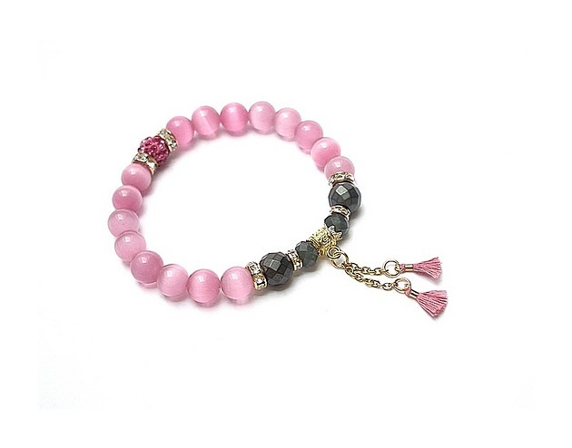 bransoletki z kamieni naturalnych Troki boho  /pink/ - bransoletka