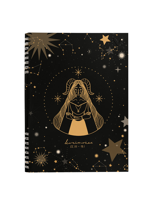 kalendarze i plannery NOTES ZODIAKI KOZIOROŻEC B5  160 stron  SZARE KRATKI
