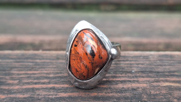 pierścionki - różne Jaspis - pierścionek regulowany