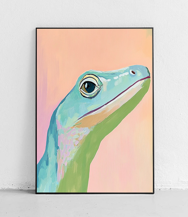 plakaty Plakat Jaszczurka w pastelach