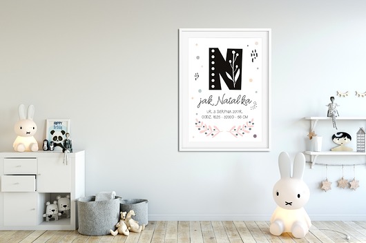 Plakat TWOJA LITERKA A3 METRYCZKA Well Wall