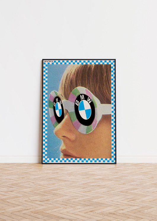 plakaty Plakat BMW grafika vintage dla fanów motoryzacji auto prezent dla niego