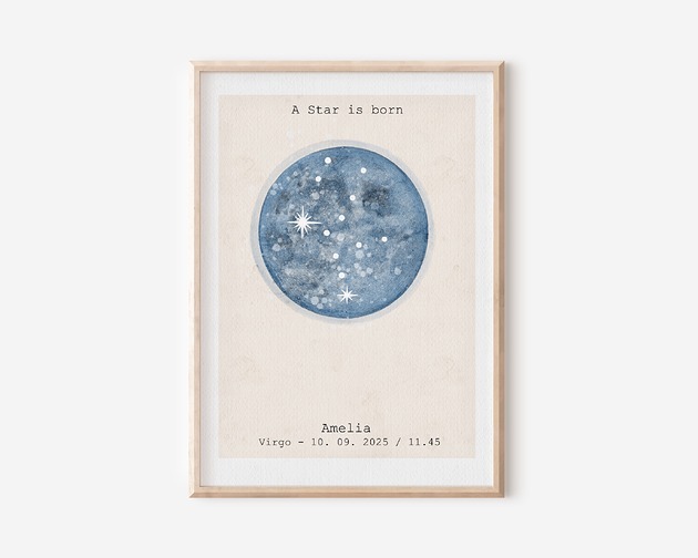 plakaty Plakat Metryczka  - Znak zodiaku -  A Star is born