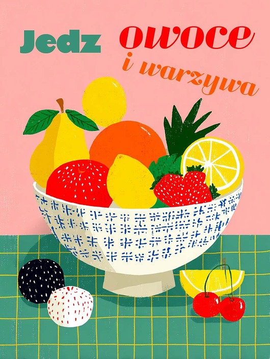 plakaty Plakat vegan zdrowie kuchnia jabłko 30x40